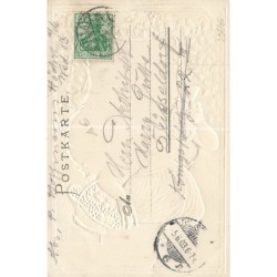 n°29646 - Carte Gaufrée - Gruss von der Mosel - Jeune femme portant un panier, et levant son verre