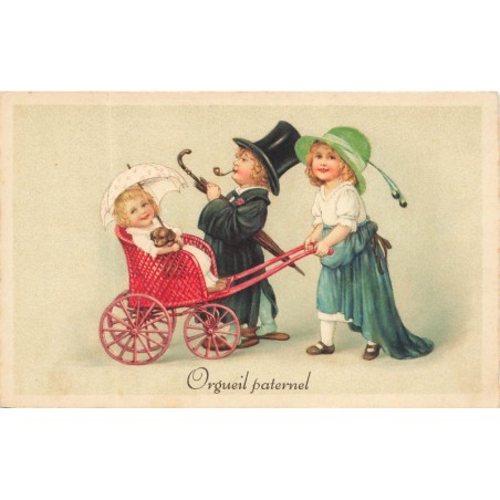 n°29649 - Fantaisie - Flatscher - Orgueil paternel - Enfants déguisés en adulte, se promenant