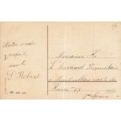 n°29666 - Bonne Année - Grue remplissant de pièces de monnaie des wagons