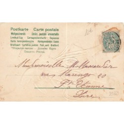 n°29669 - Carte Gaufrée - Clapsaddle - Bonne Année 1905 - Ange portant les chiffres, et tenant des trèfles