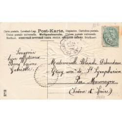 n°29681 - Carte Gaufrée - MSIB 13645 - Joyeux Noël - Ange portant un sapin avec une étoile à la cime