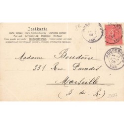 n°29687 - Fantaisie - Art Nouveau - Iris près d'un étang - Papillon