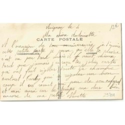 n°29701 - Carte Brodée - Libellule au-dessus d'un nénuphar
