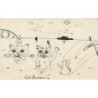 n°29717 - Style Wain - Cats - Out Swimming - Dessin de chats dans la mer