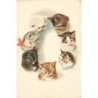 n°29720 - Cats - Tête de chats formant un cercle