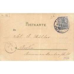 n°29726 - Carte Gaufrée - Pâques - Fröhliche Ostern - Fillette et lièvres autour d'un oeuf