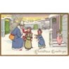 n°29729 - P. Ebner - Christmas Greetings - Fillettes s'approchant du Père Noël