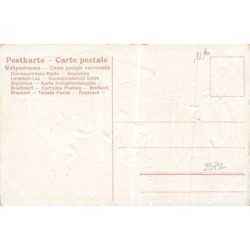 n°29732 - Carte Gaufrée - Fröhliche Pfingsten - Grenouilles dansant, hanneton jouant du violoncelle, champignon