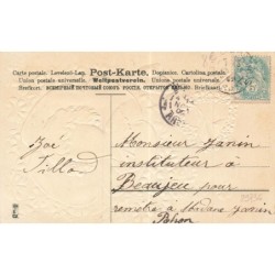 n°29736 - Carte Gaufrée - MSIB 13614 - Amitié Sincère - Portrait d'une fillette dans un trèfle