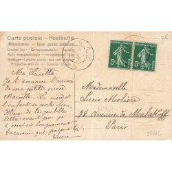 n°29742 - Carte Gaufrée - Fantaisie - Cigogne près de bébés prêts pour le départ