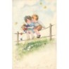n°29747 - Fantaisie - HannesPetersen - Couple d'enfants assis sur une barrière
