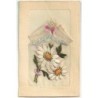n°29752 - Carte Brodée avec Pochette - Marguerites