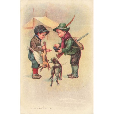 n°29765 - Illustrateur E. Colombo - Chasseur, avec son chien, achetant un lièvre