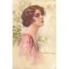 n°29768 - Illustrateur T. Corbella - Jeune femme de profil portant une robe rose