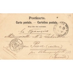 n°29779 - Bonne Année - Une femme dansant avec deux hommes au milieu de raisins
