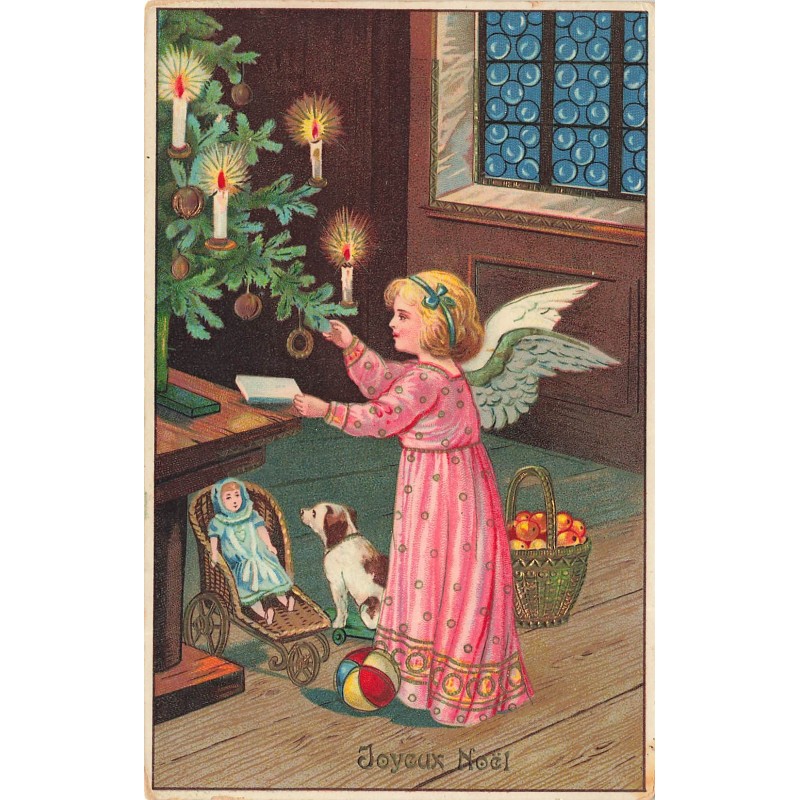 n°29793 - Joyeux Noël - Ange déposant un livre sous un sapin