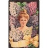 n°29795 - Fantaisie - 2677 serie Emilia - Une femme au milieu de lilas