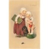n°29799 - Flatscher - Chien - Deux fillettes et un teckel regardant une petite souris