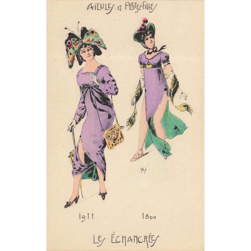 n°29803 - Illustrateur Jim - Les échancrées - Aïeule et Petite Fille - 1800-1911