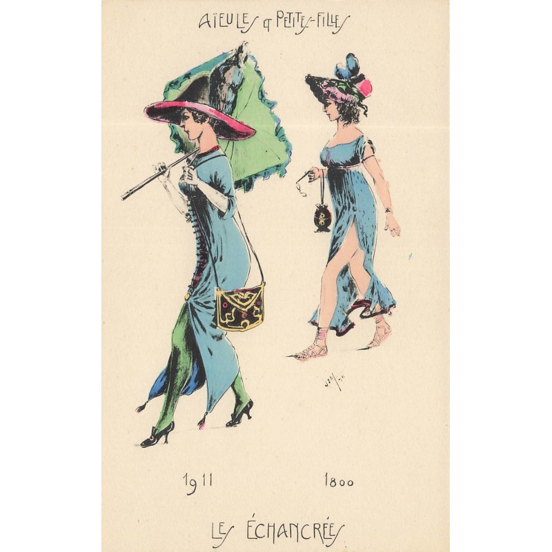 n°29809 - Illustrateur Jim - Les échancrées - Aïeule et Petite Fille - 1800-1911