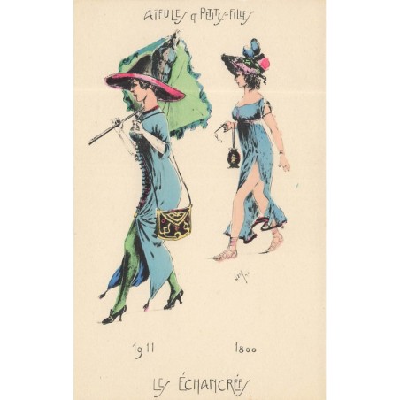 n°29809 - Illustrateur Jim - Les échancrées - Aïeule et Petite Fille - 1800-1911