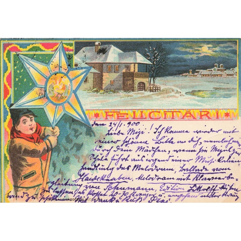 n°29816 - Roumanie - Entier Postal - Garçon tenant une étoile - Felicitari