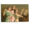 n°13688 - Carte Fantaisie Gaufrée - Gesegnete Weihnachten - Anges jouant du violon
