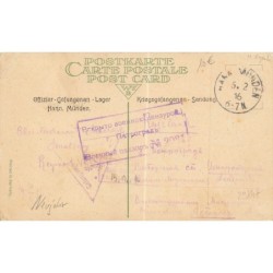 n°29847 - Carte Russe - Bonne Annnée - Enfants sur un banc, se protégeant de la neige avec des parapluies rouges