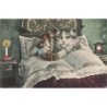 n°29885 - Chat - Liebesheirat - Mariage d'Amour - Couple de chat dans un lit - M. Boulanger ?