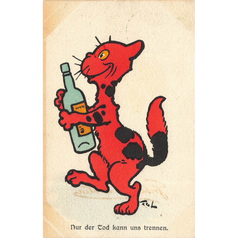n°29906 - MM Vienne 241 - Illustrateur Lewin - Chat orange humanisé, portant une bouteille