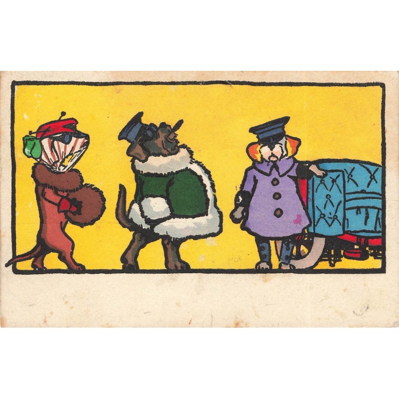 n°29909 - Illustrateur MM Vienne n°304 - Chiens humanisés, s'apprêtant à monter dans une voiture