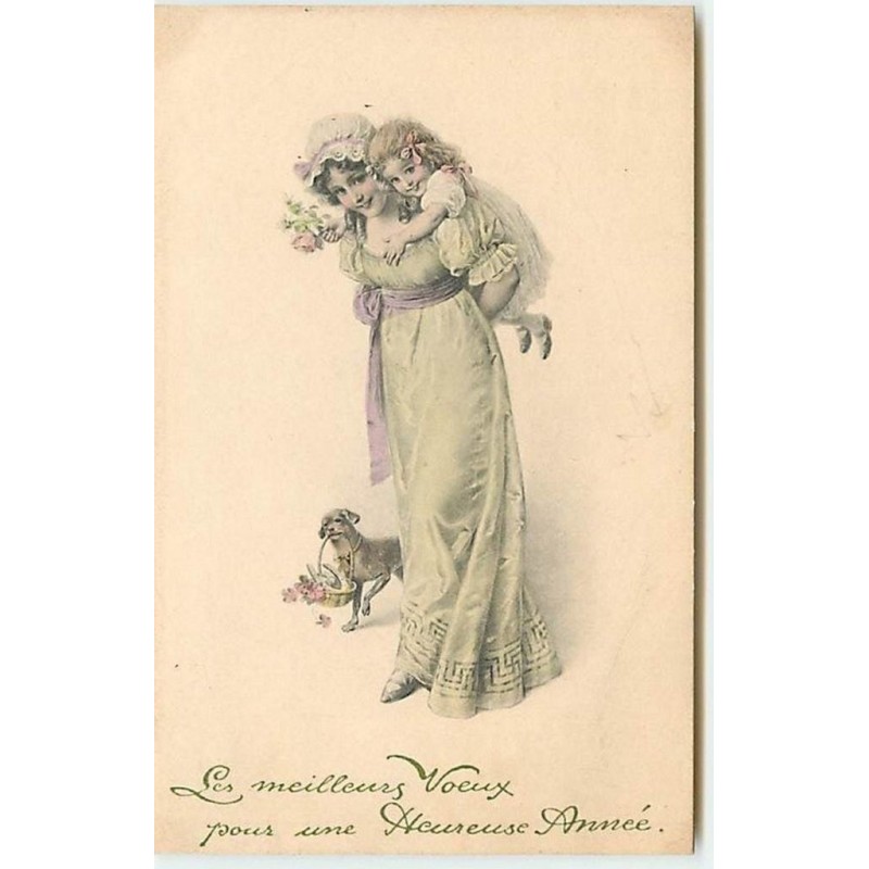 n°13700 - Carte Illustrateur - MM Vienne n°194 - Femme + Fillette + chien