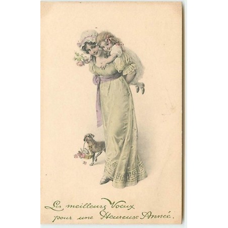 n°13700 - Carte Illustrateur - MM Vienne n°194 - Femme + Fillette + chien