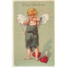 n°29916 - Carte Gaufrée - To my Valentine - Cupidon bandant son arc