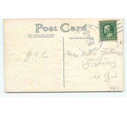 n°13708 - Carte Gaufrée - Thanksgiving Day - Anges au milieu d'une étoile avec des fleurs