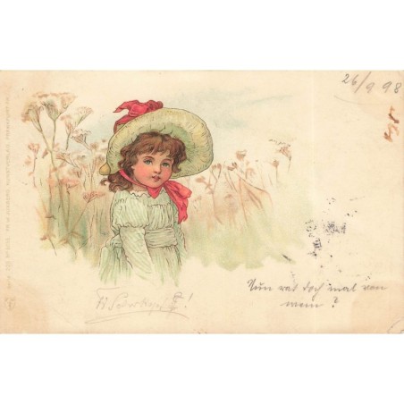 n°29946 - Fantaisie - FR.W. Juxberg Serie 209 n°5035 - Fillette au milieu de fleurs