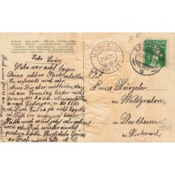 n°29947 - Carte Gaufrée - Fantaisie - Enfants dans un champs, la fillette mangeant des pommes - Chien