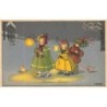 n°29957 - MM Vienne 696 - P.Ebner - Heureuse Année - Enfants marchant dans la nuit, s'éclairant avec des lampions
