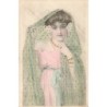 n°29960 - Fantaisie -Une jeune femme avec un voile léger sur les cheveux