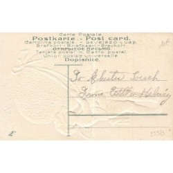 n°29973 - Carte Gaufrée - Easter Greetings - Angelot portant un oeuf en myosotis
