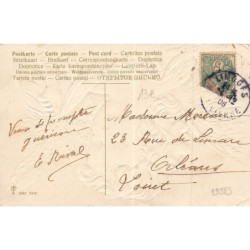 n°29983 - Carte Gaufrée - Joyeux Noël - Ange portant une petite banderolle
