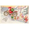 n°29985 - Joyeux Noël - Père Noël sur une moto - Angelot, poupée, ours en peluche - Teddy Bear