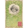 n°29989 - Carte Gaufrée - Raphael Tuck - Fantaisie - Portrait d'une fillette souriante