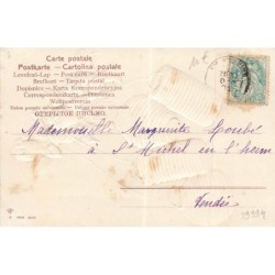 n°29994 - Carte Gaufrée - 3635 - Anges tenant des lampions