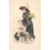 n°29956 - Illustrateur Lucien Guy - Jeune femme portant un chapeau avec un très grand bord - Mode
