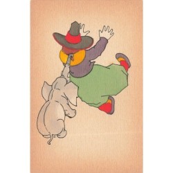 n°29959 - Clapsaddle - Une jeune femme de profil tenant un livre, dans un médaillon