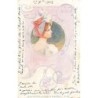n°29965 - Carte Gaufrée - 4706 - To My Valentine - Ange pêchant un coeur