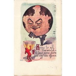 n°29972 - Carte Gaufrée - Easter Greeting - Deux anges, l'une portant des oeufs
