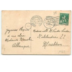 n°13729 - Carte Gaufrée - Joyeuses Pâques - Anges regardant une poule et son poussin
