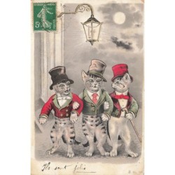 n°29994 - Carte Gaufrée - 3635 - Anges tenant des lampions